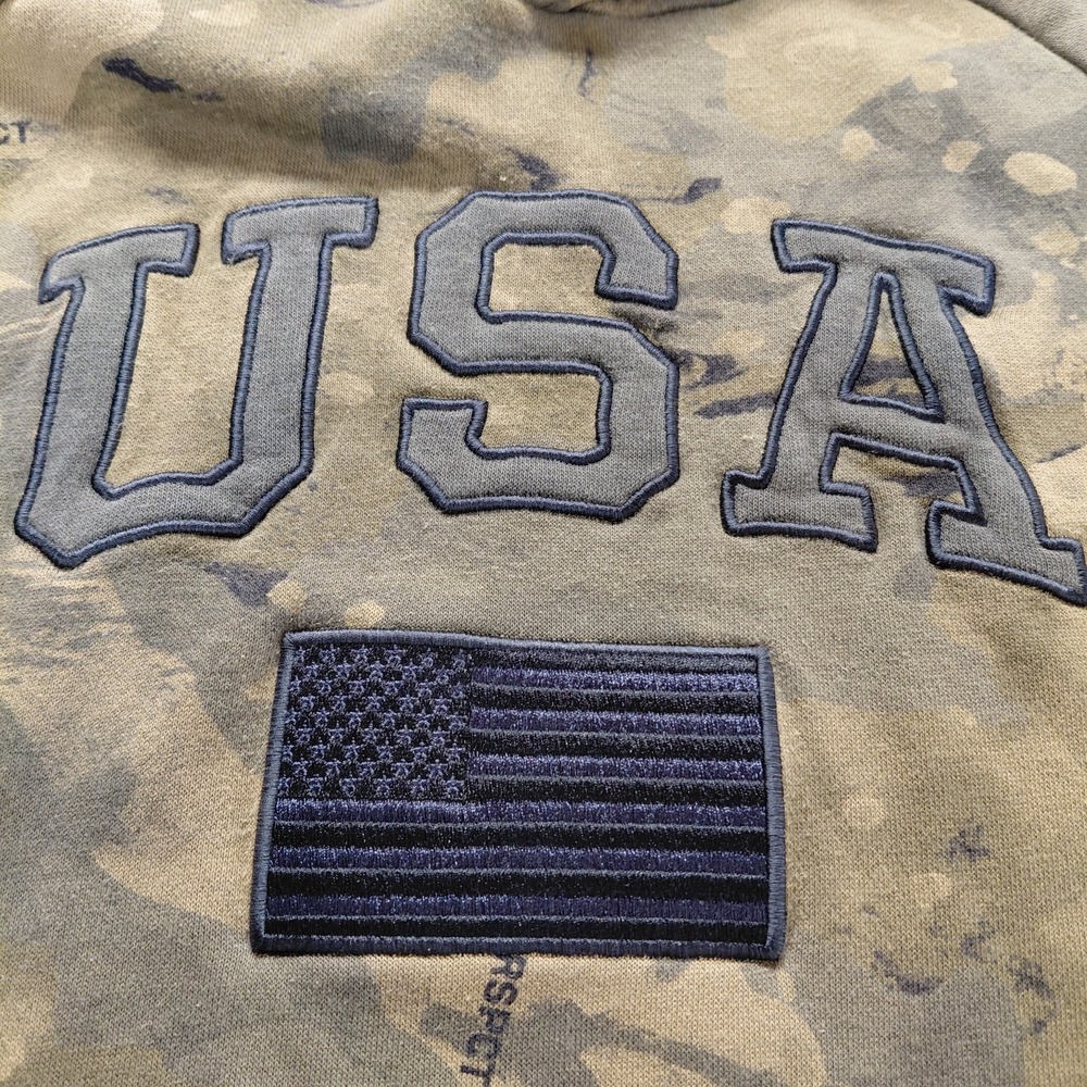 Under Armour Youth Boys L Project Rock Feedom Hoodie Camo Green USA Sweatshirt - Picture 3 of 9